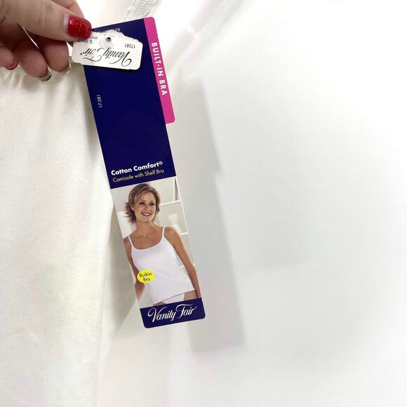 VANITY FAIR White Built In Bra Camisole Tank Top - Picture 4 of 14